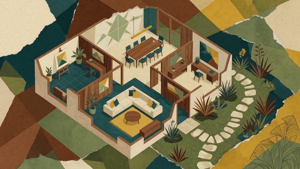 Editorial shared-house scene for App support